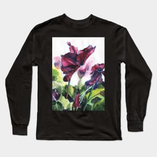 Cyclamen watercolor, pink flowers Long Sleeve T-Shirt